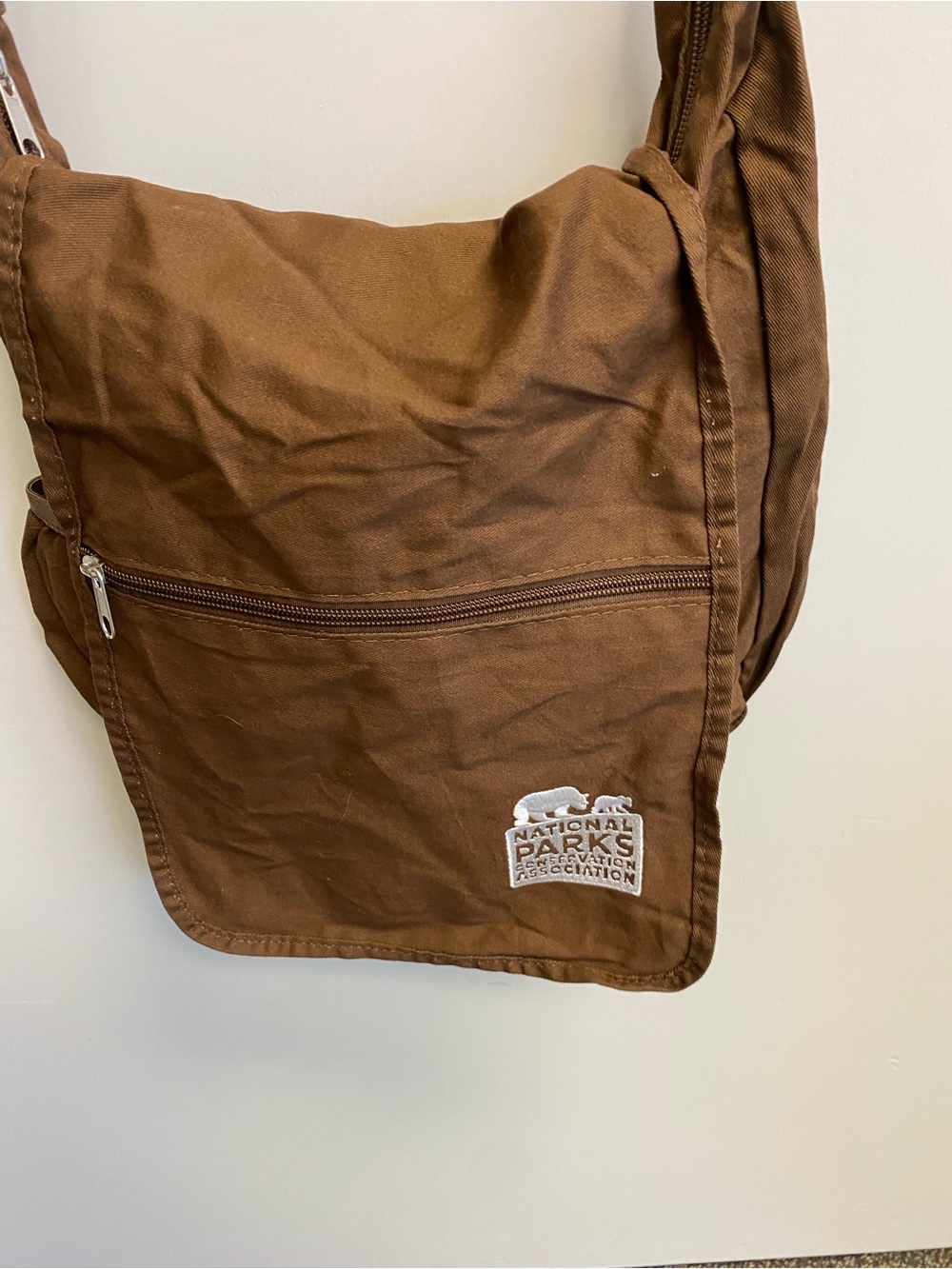 Brown Canvas Crossbody Bag
